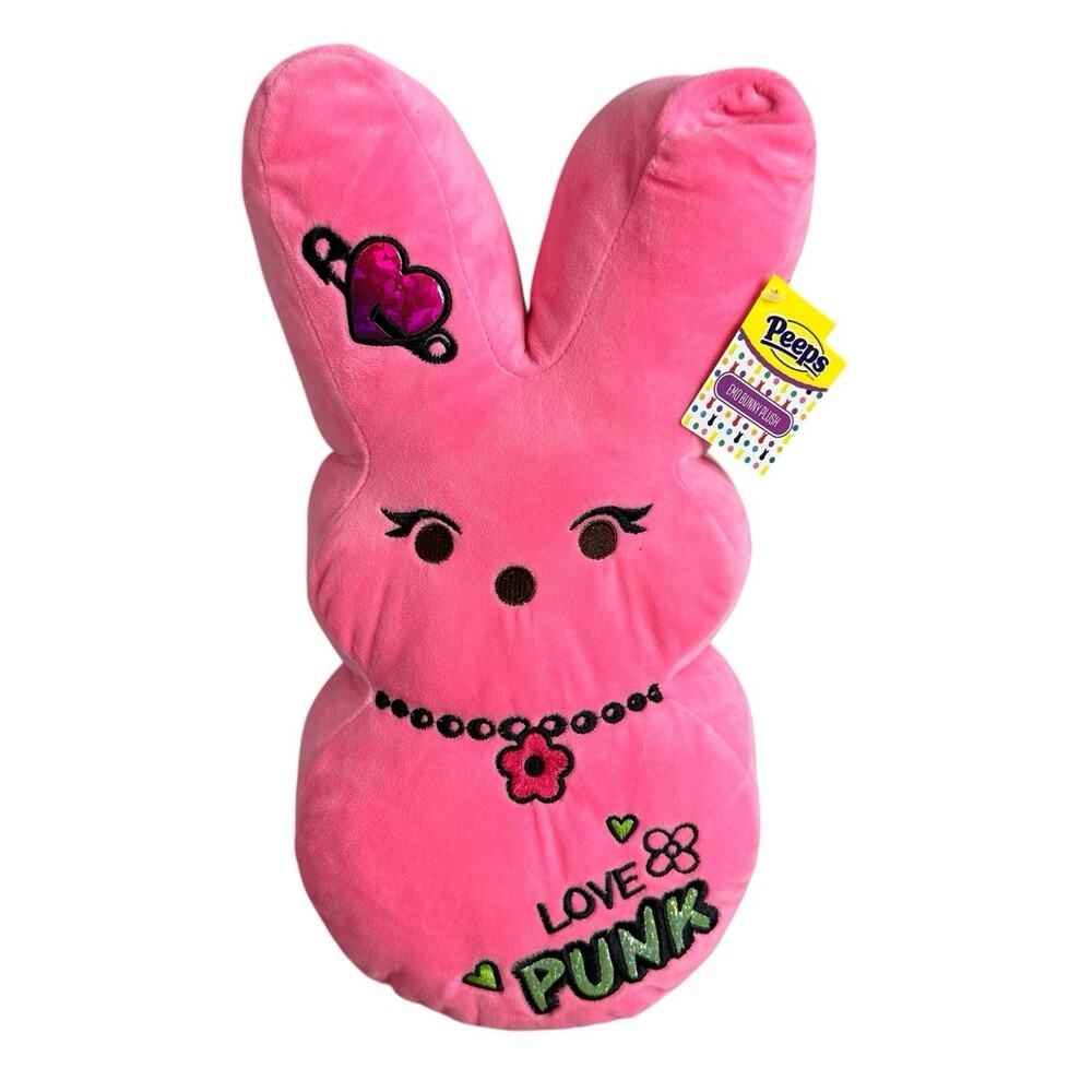 PEEPS Pink EASTER Emo Punk Love 15 in Bunny Plush RARE Toy Soft Stuffed Animal